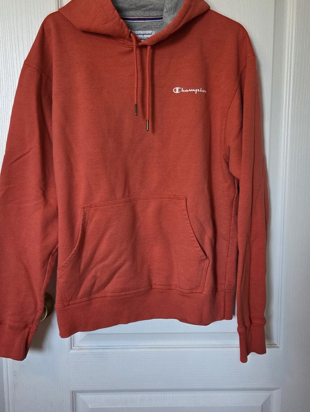 Champion Men's Red Hooded Sweatshirt